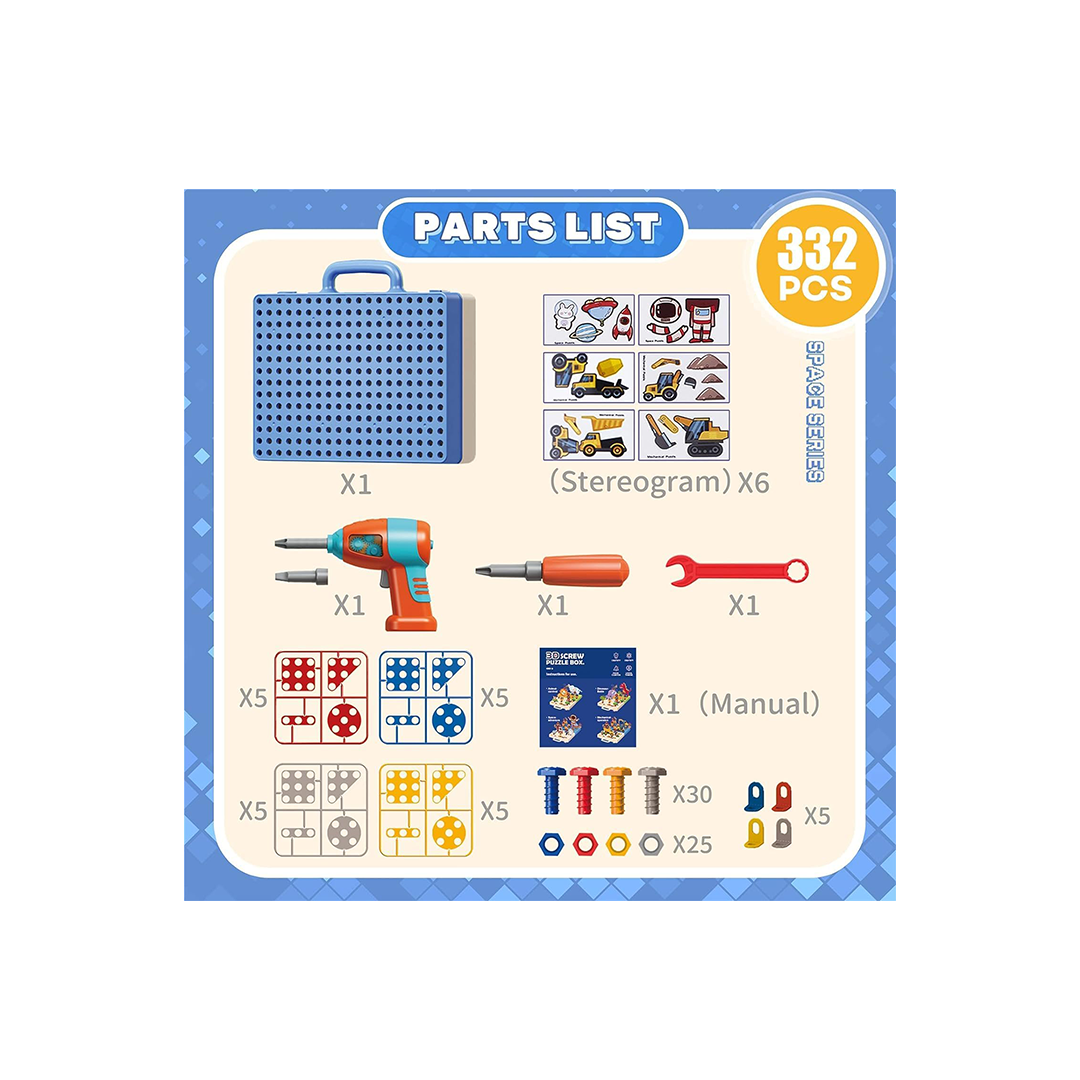 3D Screw Puzzle Set For Kids