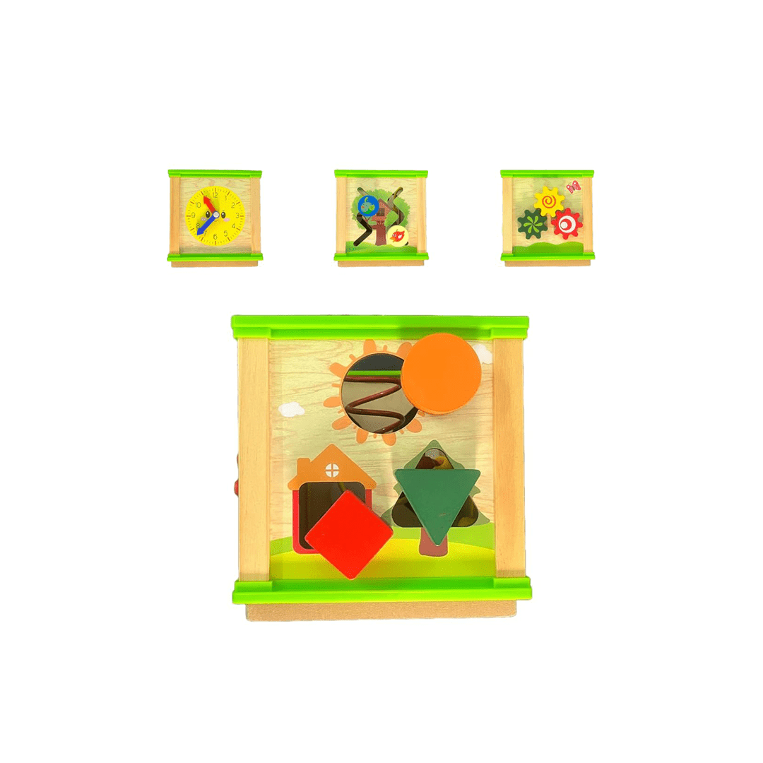 GD Toys Toys GD Toys 5 in 1 Activity Cube for Kids| Bead Maze, Clock, Shape Sorting For Kids (1-4 Years+)
