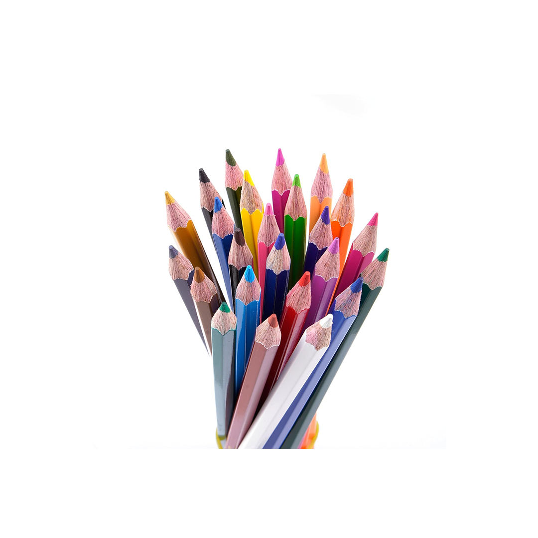 Apsara Colour Pencils | Brilliant colours | Hex Shape | Easy Grip | Superior lead quality | School For Kids (24 Full Size)