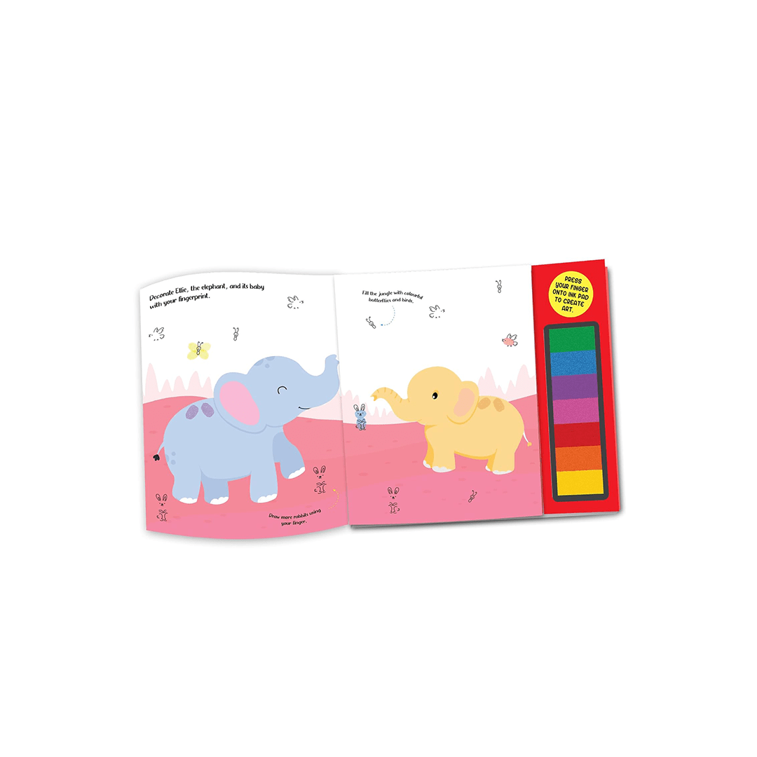 Dreamland Publications Books Dreamland Fingerprint Art Activity Book for Children – Jungle with Thumbprint Gadget (3 years+)