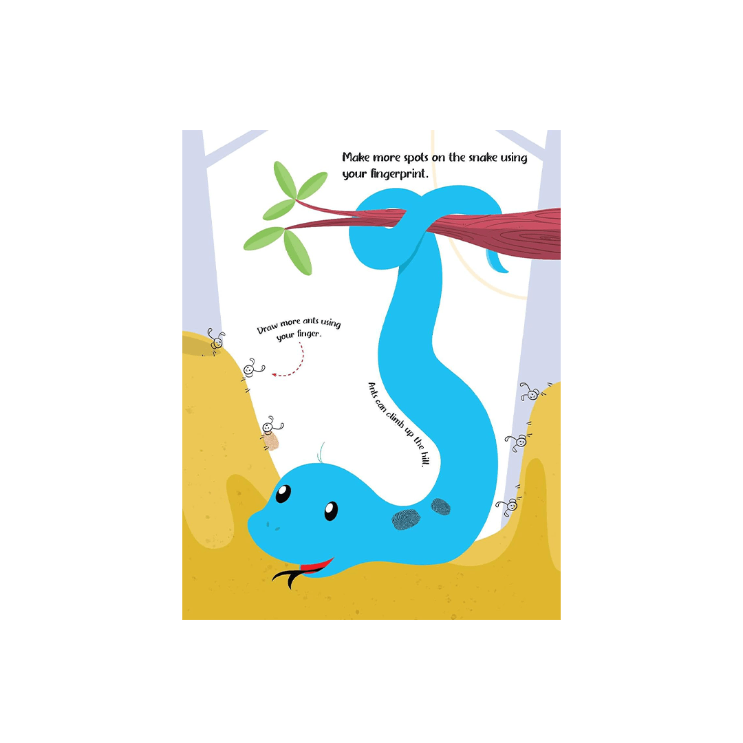 Dreamland Publications Books Dreamland Fingerprint Art Activity Book for Children – Jungle with Thumbprint Gadget (3 years+)