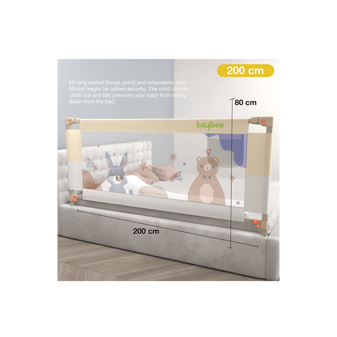 Baybee Other Gears Baybee Baby Bed Rail Guard – 28 Height Adjustable, Foldable Portable Safety Protector for Babies - 200 x 80 cm