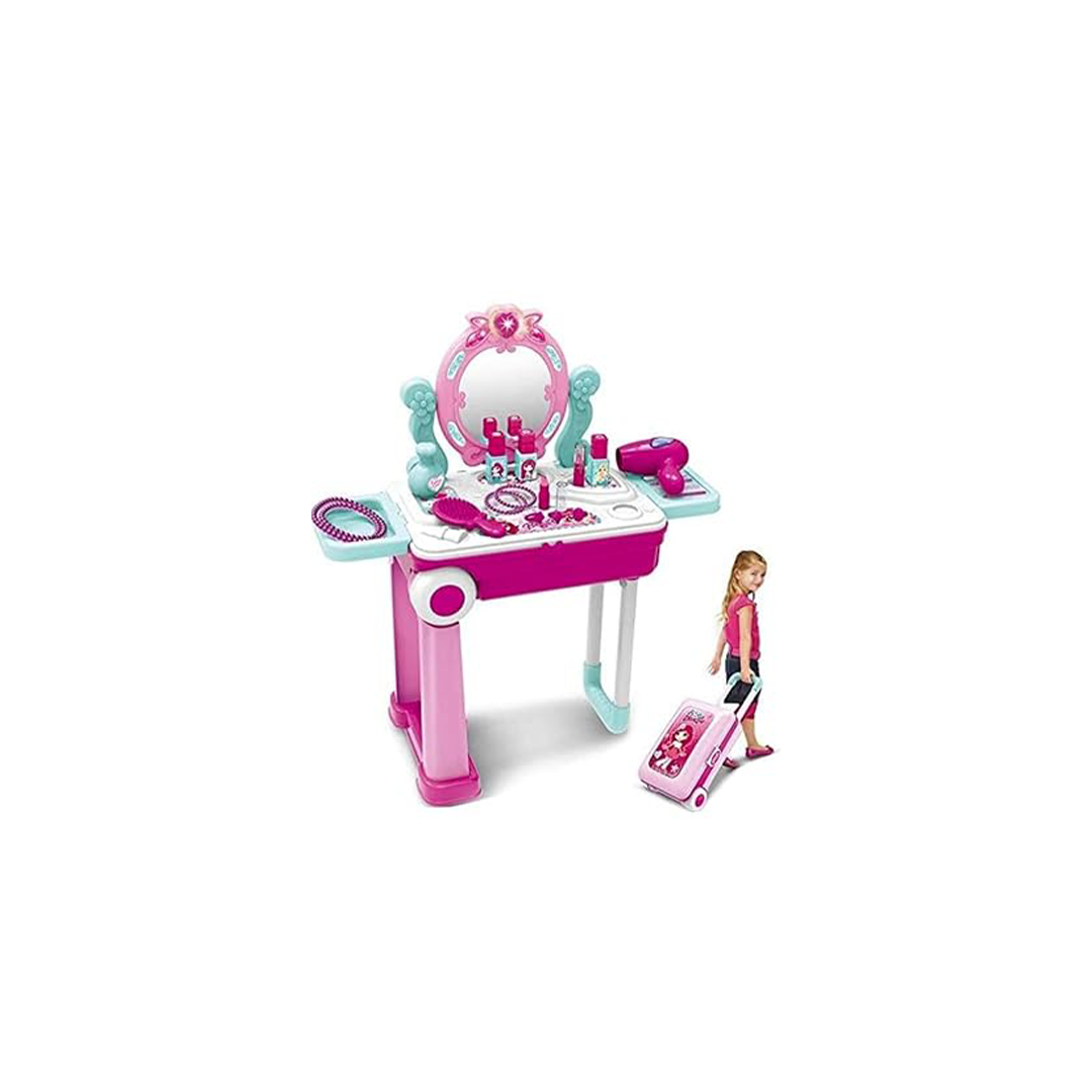Baan Toys Beauty Pretend Play Kids Suitcase Set, Convertible Suitcase Trolley Toy Set, Portable Role Play Set with Accessories for Kids (3 Years+) : Developments Toys For Little Ones in India