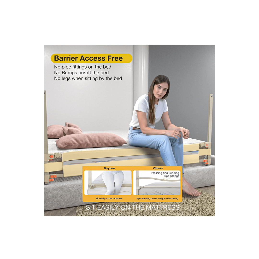 Baybee Other Gears Baybee Baby Bed Rail Guard for Baby Safety with 28 Height Adjustable, Portable Bed Side Protector for Baby Falling -150 x 80 cm