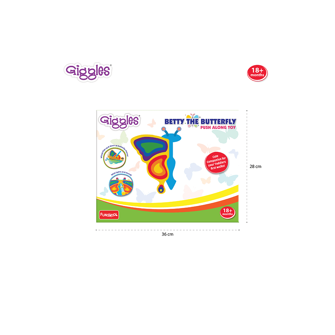Funskool Toys Funskool Giggles Betty The Butterfly Push Along Toy (18 Months+)