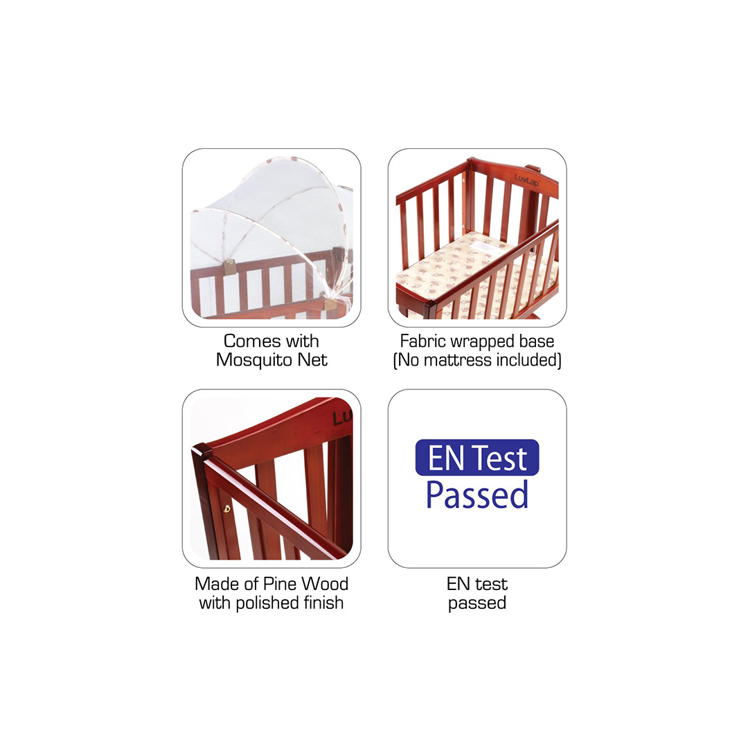 Wooden Cot Cum Rocker For Baby