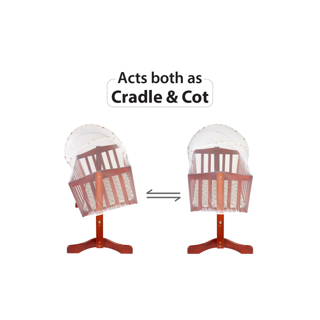 Wooden Cot Cum Rocker For Baby