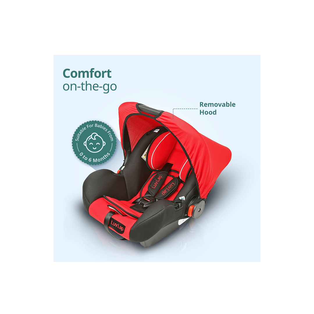 LuvLap Other Gears LuvLap 4-in-1 Baby Car Seat & Carry Cot with Canopy, Convertible to Car seat, Rocking Chair (0-6 Months)
