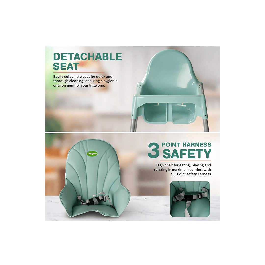 Baybee Other Gears Baybee Clento 2 in 1 Baby High Chair for Kids with 2 Height Adjustable, Footrest, Tray, 3 Point Safety Belt