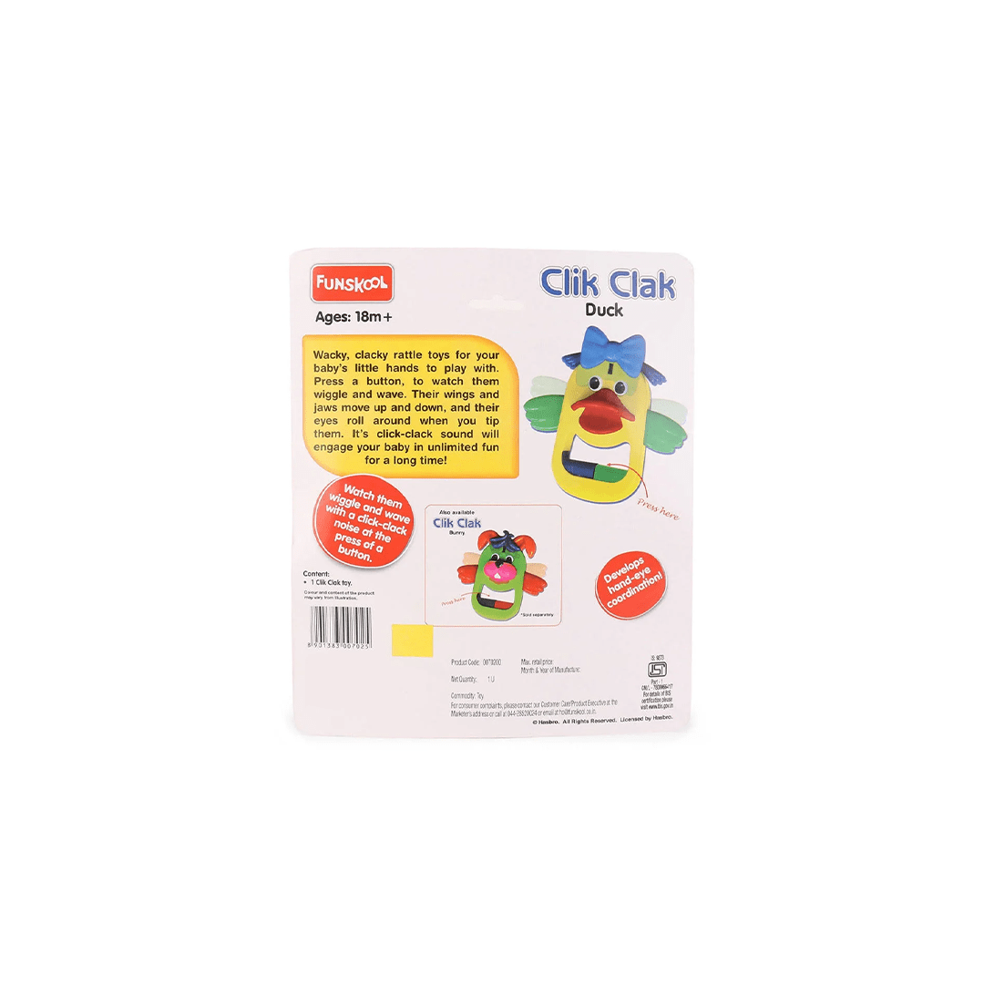 Funskool Toys Funskool Giggles Clik Clak Duck Toy (18 Months+)