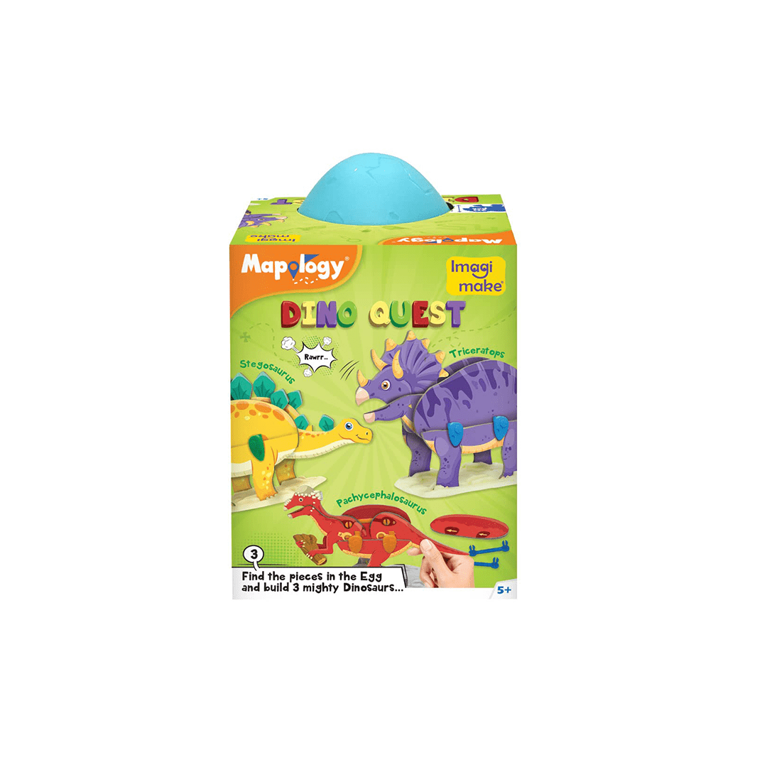 Imagimake Toys Imagimake Mapology Dino Quest - 3D Puzzle Dinosaur Toys - Surprise Dino Egg (5-7 Years)