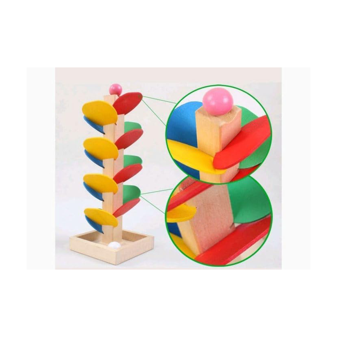 Extrokids Wooden Tower Ball Run Game - Flower (1-6 Years) - The Magic Lamps