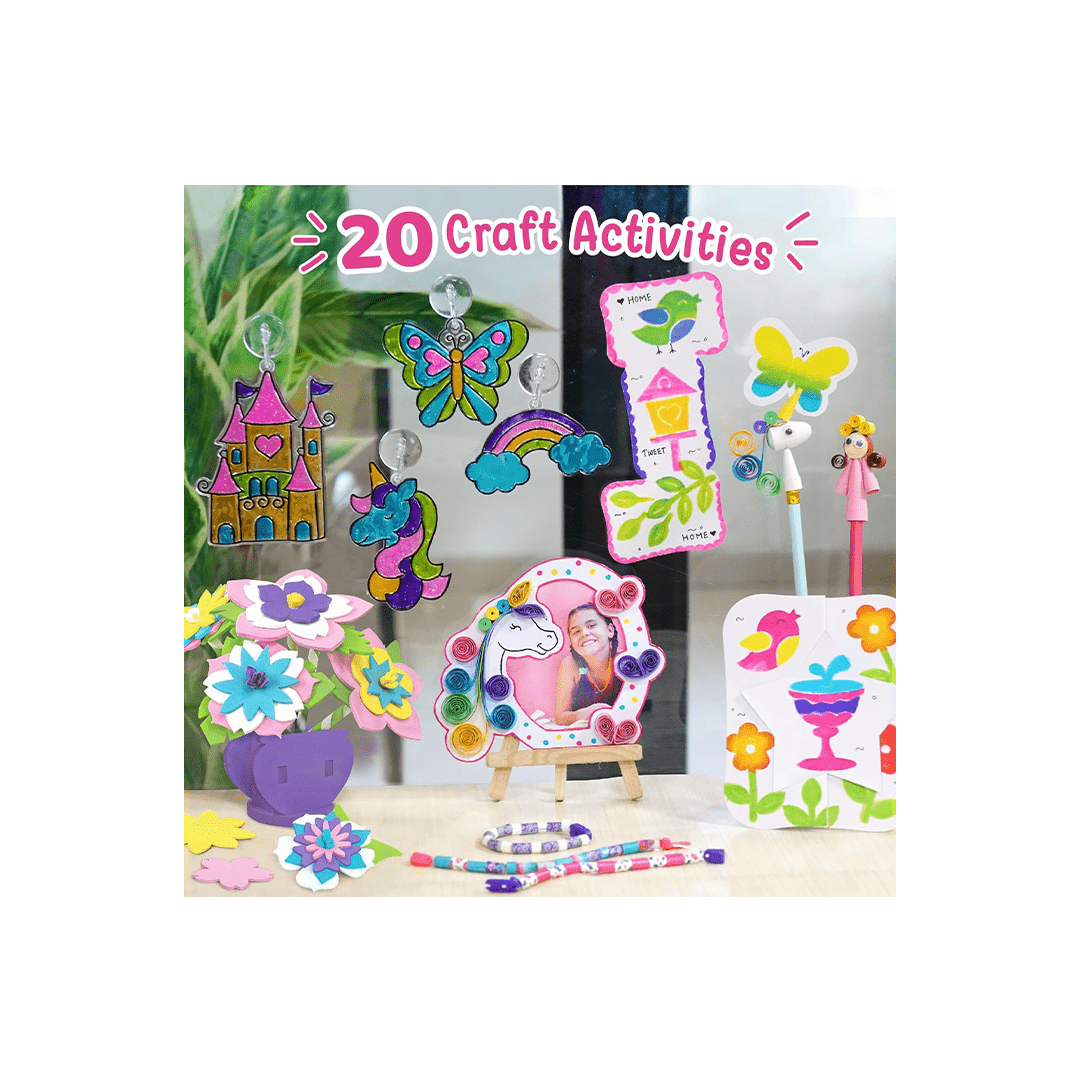 Imagimake Craft Kit Imagimake Fabulous Craft Kit-Arts & Crafts Kids Ages 6-8-Suncatcher Kits Kids-Glass Painting (5-7 Years)