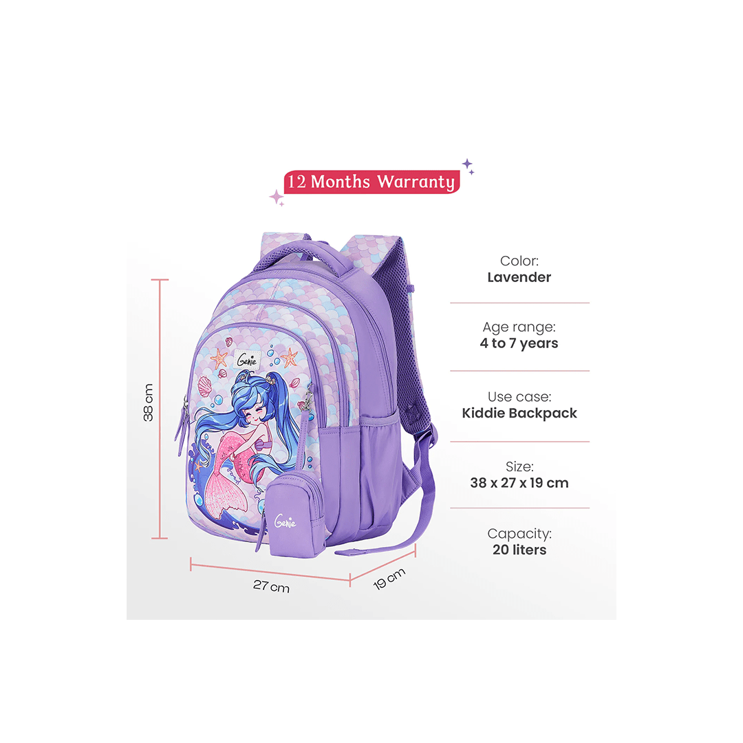 Genie Toys Genie Mermaid Small Backpack for Kids (4-7 Years)