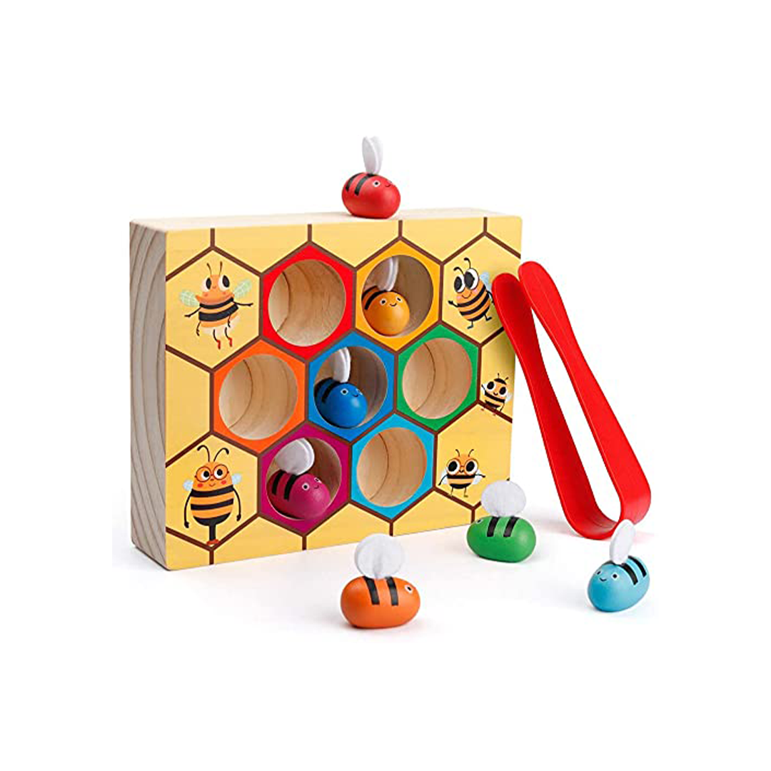 Happy Hues Bee to Hive Matching Game-Wooden Color Sorting Puzzle- Preschool/Montessori Toys (2-7 Years) - The Magic Lamps