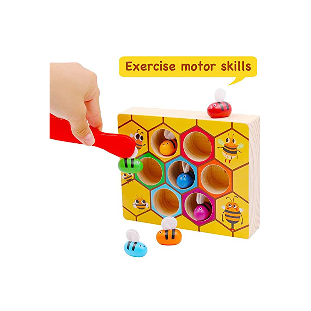 Happy Hues Bee to Hive Matching Game-Wooden Color Sorting Puzzle- Preschool/Montessori Toys (2-7 Years) - The Magic Lamps