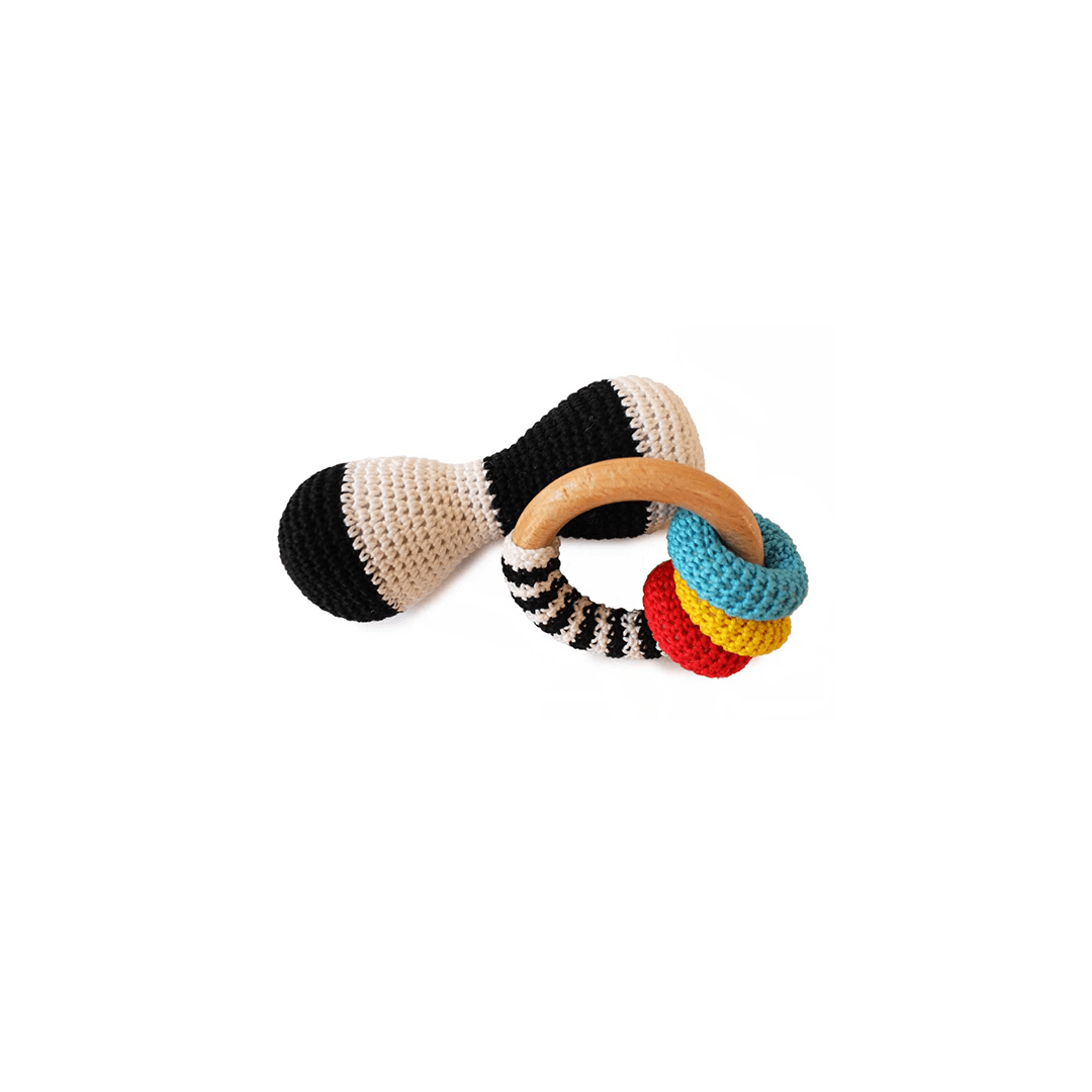 Shumee Toys Shumee Wooden Organic Crochet Shaker Rattle Toy (0+ Years)