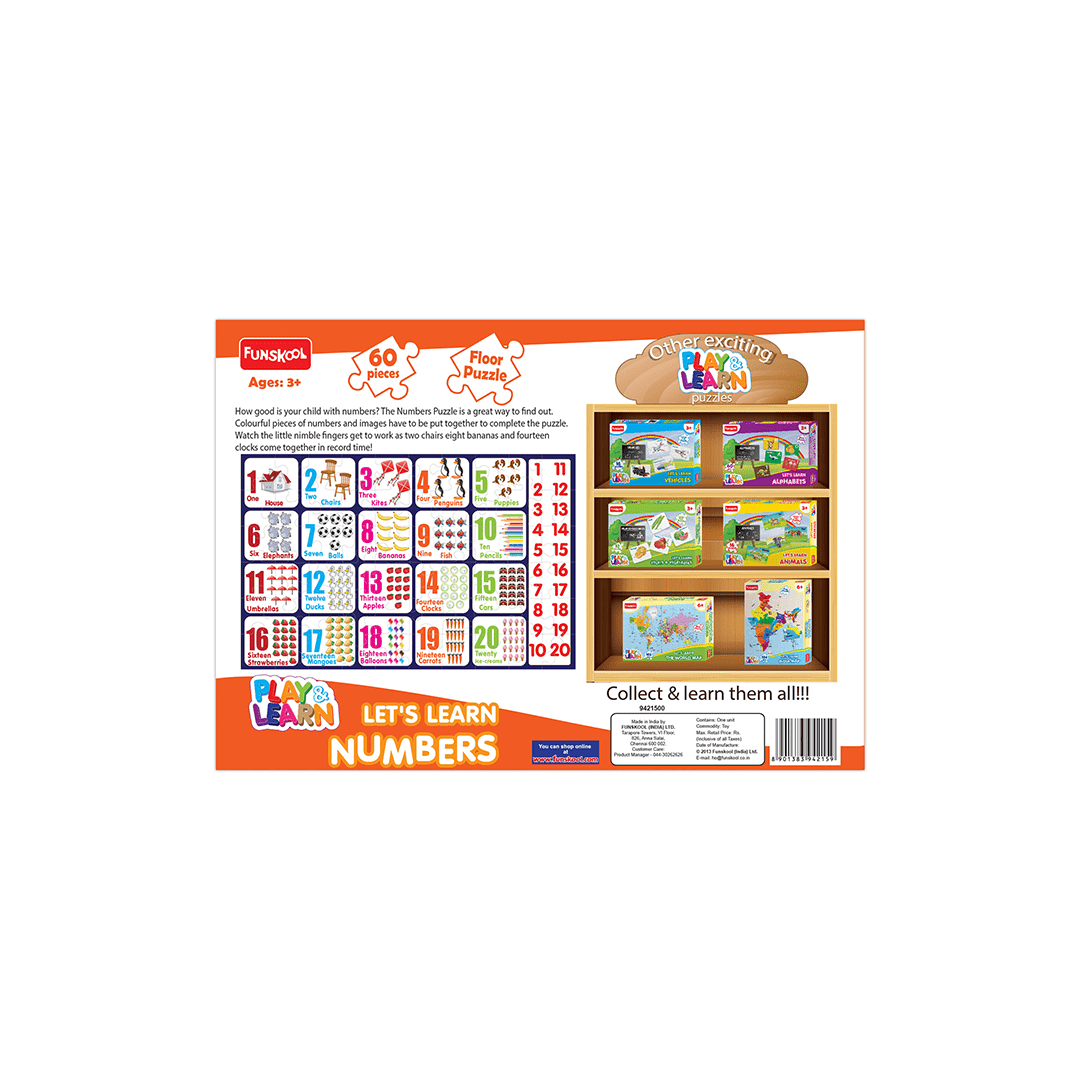Funskool Toys Funskool Play & Learn Let's Learn Numbers Puzzle (3 Years+)