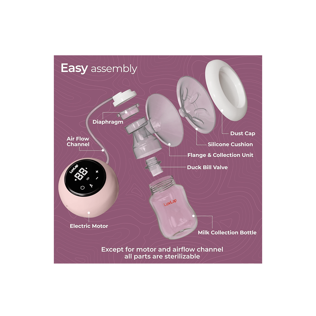 LuvLap Other Gears Luvlap Adore Electric Breast Pump with 2 Phase Pumping, Rechargeable Battery