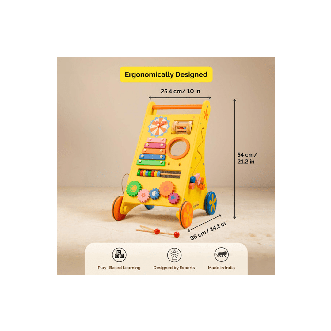 Shumee Toys Shumee Wooden 8-In-1 Musical Activity Push Walker For Babies (9 Months+)