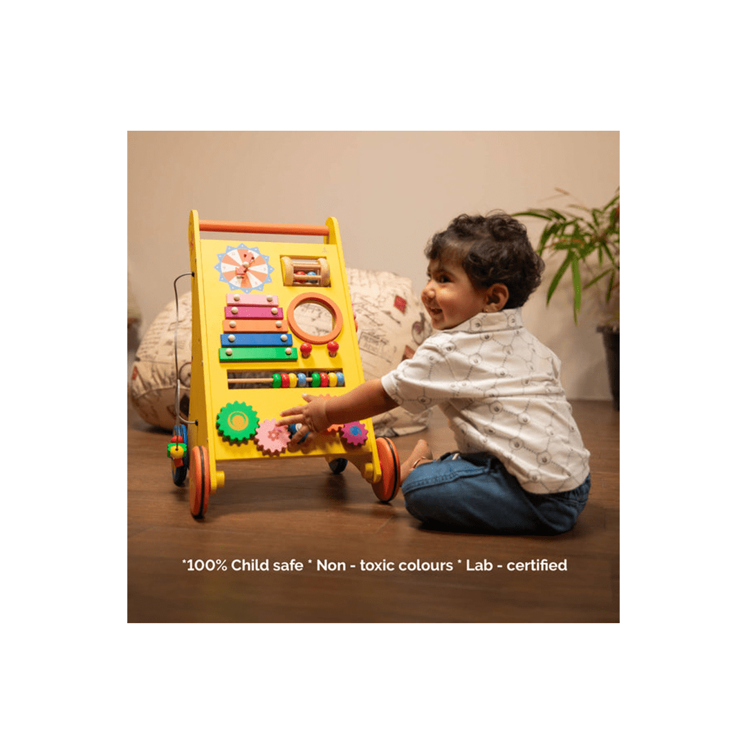 Shumee Toys Shumee Wooden 8-In-1 Musical Activity Push Walker For Babies (9 Months+)