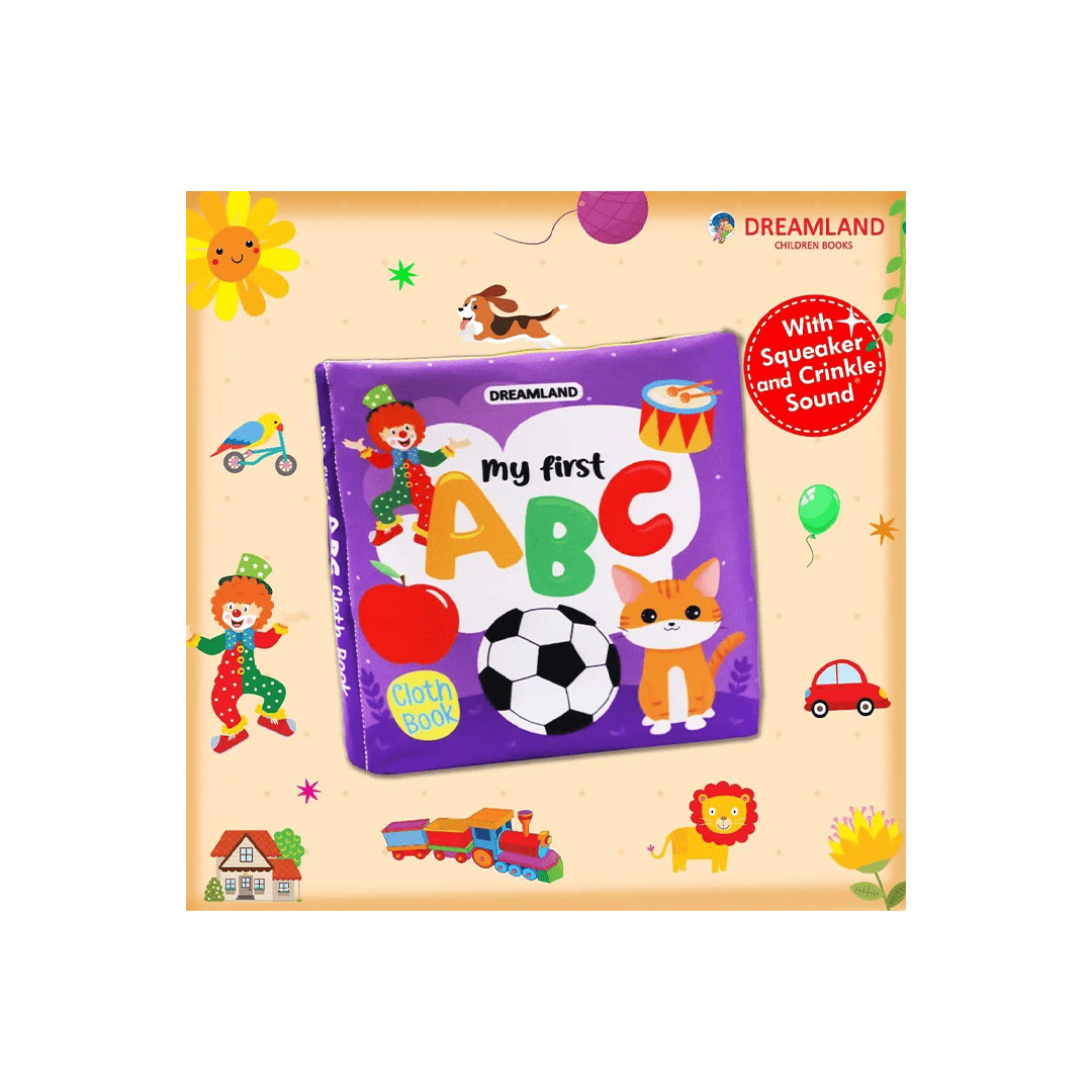 Dreamland Publications Books Dreamland My First Cloth Book ABC with Squeaker and Crinkle Paper Cloth Books (3 Months+)