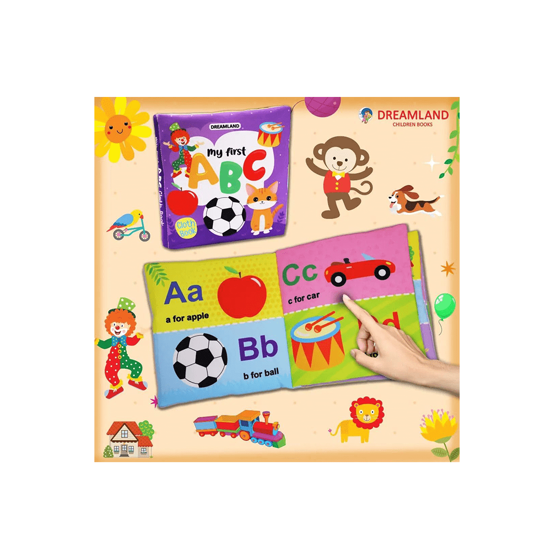 Dreamland Publications Books Dreamland My First Cloth Book ABC with Squeaker and Crinkle Paper Cloth Books (3 Months+)