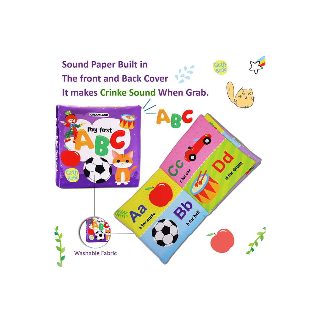 Dreamland Publications Books Dreamland My First Cloth Book ABC with Squeaker and Crinkle Paper Cloth Books (3 Months+)