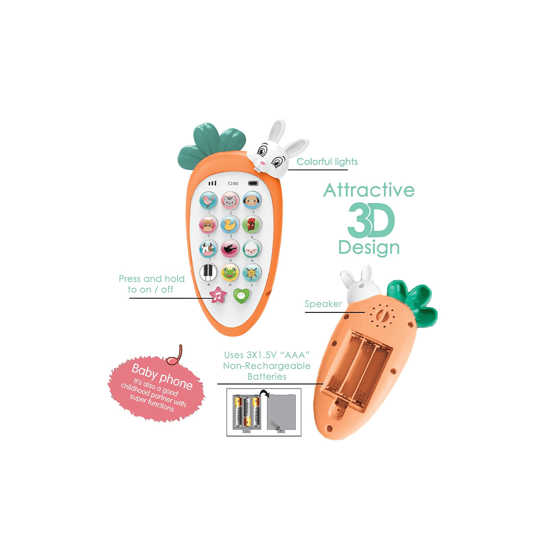Baan Toys Toys Baan Toys Digital Rabbit Themed Mobile Phone With Sound & Light (2 Year+)