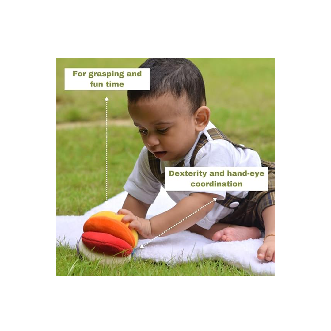 B4brain Rainbow Soft Ball - Multicolor (1 month+) : Developments Toys For Little Ones in India