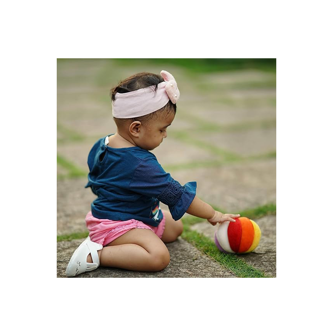 B4brain Rainbow Soft Ball - Multicolor (1 month+) : Developments Toys For Little Ones in India