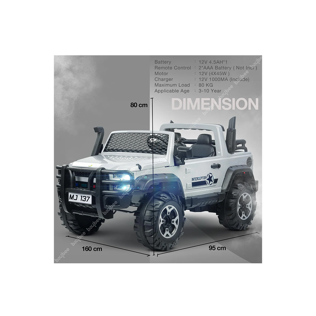 Baybee Rampage Rechargeable Battery Operated Jeep for Kids, Ride on Toy Kids Car with Bluetooth