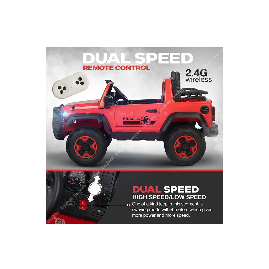 Baybee Rampage Rechargeable Battery Operated Jeep for Kids, Ride on Toy Kids Car with Bluetooth