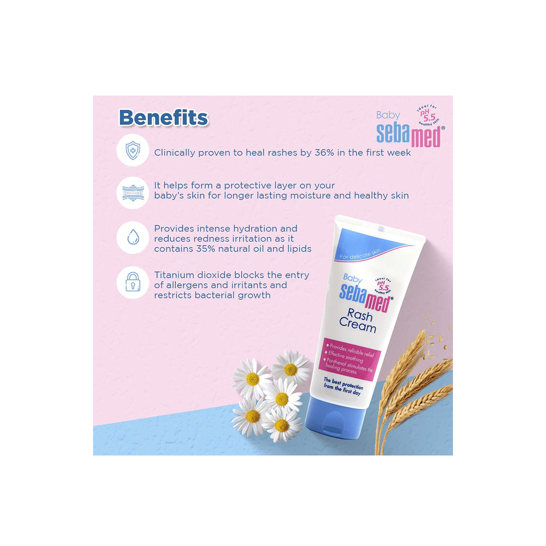 Sebamed Baby Care Sebamed Baby Rash Cream 100 ml pH 5.5 Ideal for Diaper Rashes Faster rash healing For Kids