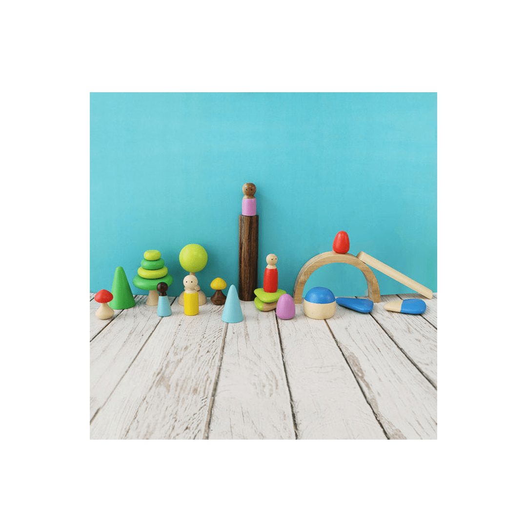 Shumee Toys Shumee 24-Piece Wooden Pretend Play Set with Peg Dolls (3 Years+)