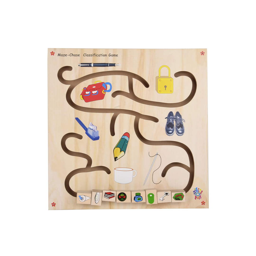 Skillofun Wooden Maze Chase - Classification Game - The Magic Lamps