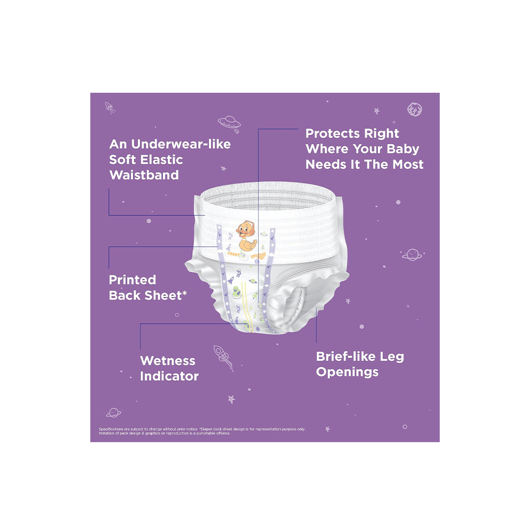 Snuggy Baby Diaper Pants Large 5, 9-13 kgs, Rapid Absorption, Anti - Bacterial