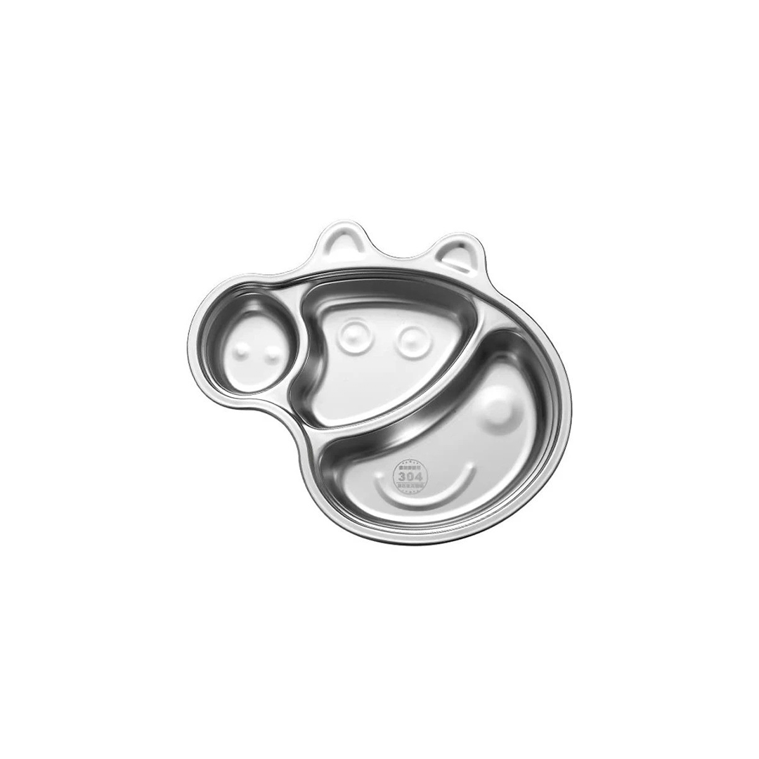 Happy Hues Baby & Toddler Food Happy Hues Stainless Steel Divided Meal Plate Tray-3 Compartments Dinner Dish for Baby- Peppa Design (2-7 Years)