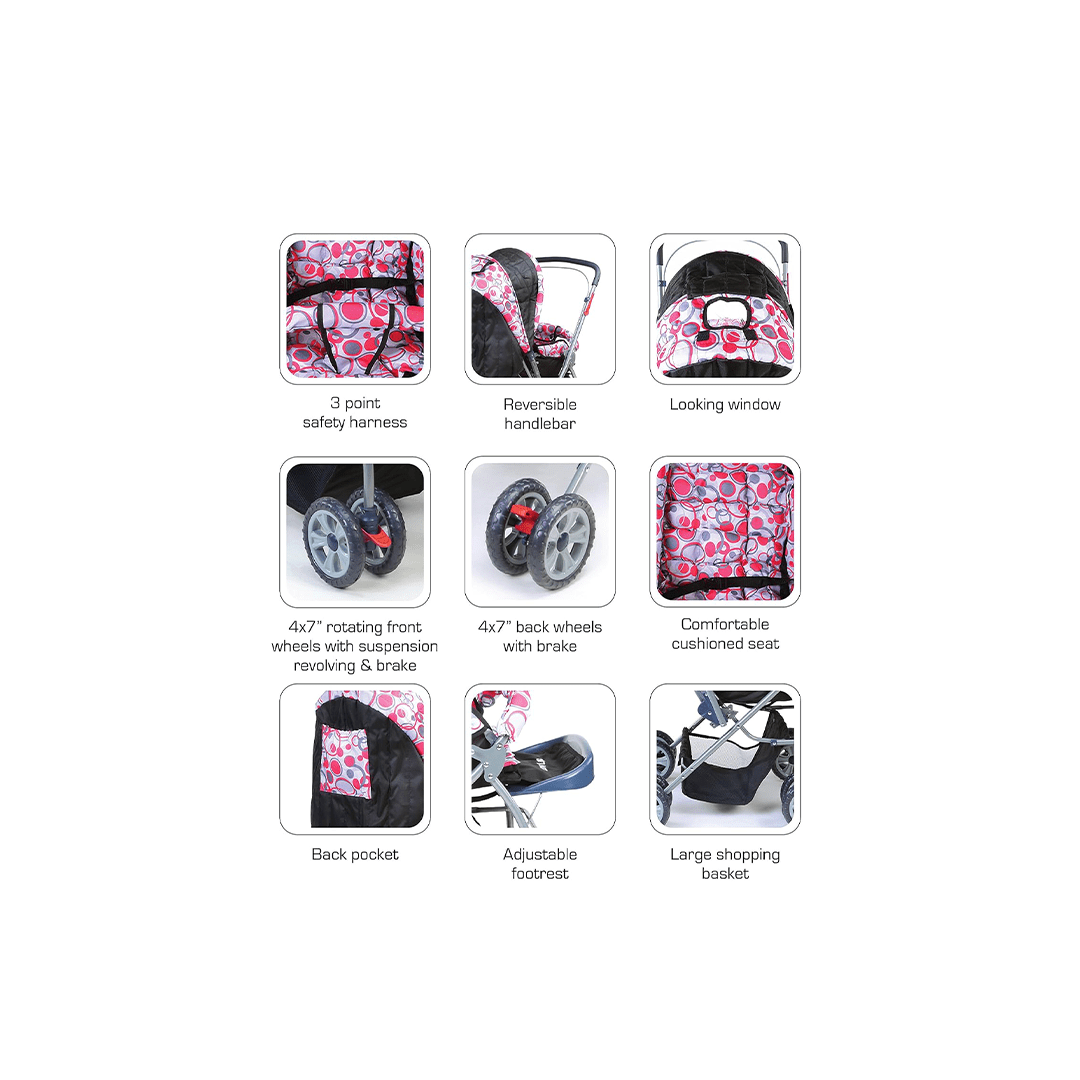 LuvLap Other Gears LuvLap Starshine Baby Stroller Pram for Kids (0-3 Years)