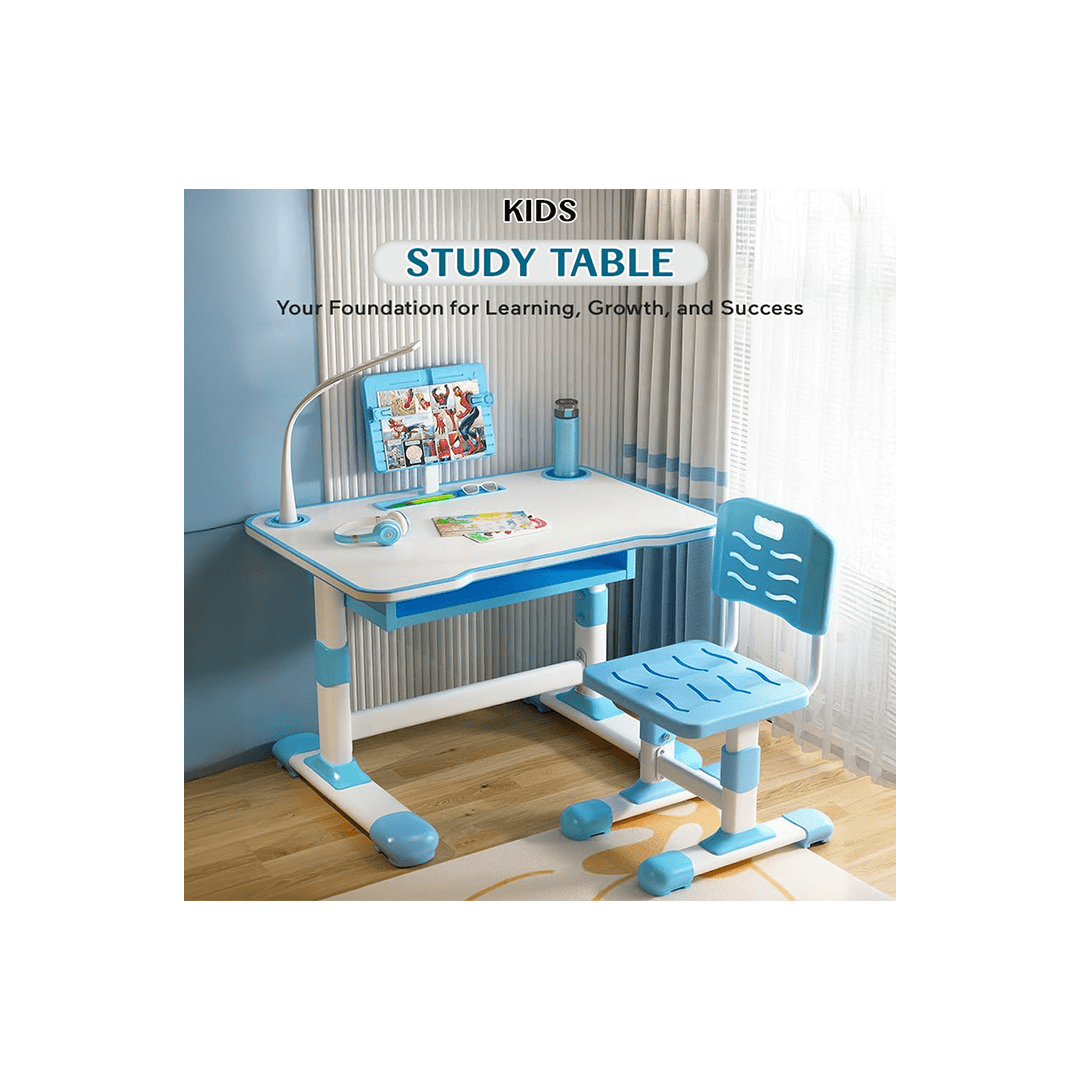 Burani Toys Other Gears Burani Toys Kids Study Table and Chair Set with Led Light & Adjustable Height with Book Holder (4 Years+)