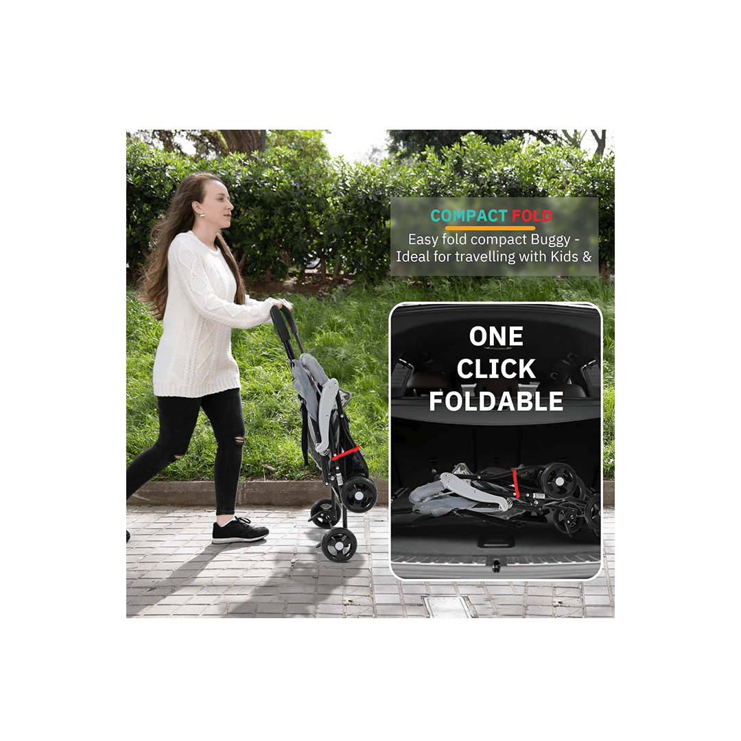 Baybee Other Gears Baybee Tiny Baby Stroller Pram under 5 kgs for Kids, Foldable Baby Trolley with 2- Adjustable Positions, 3 Point Safety Belt, Baby Travel Pram , LightWeight Travel Stroller for Kids with Canopy & Parent Handle