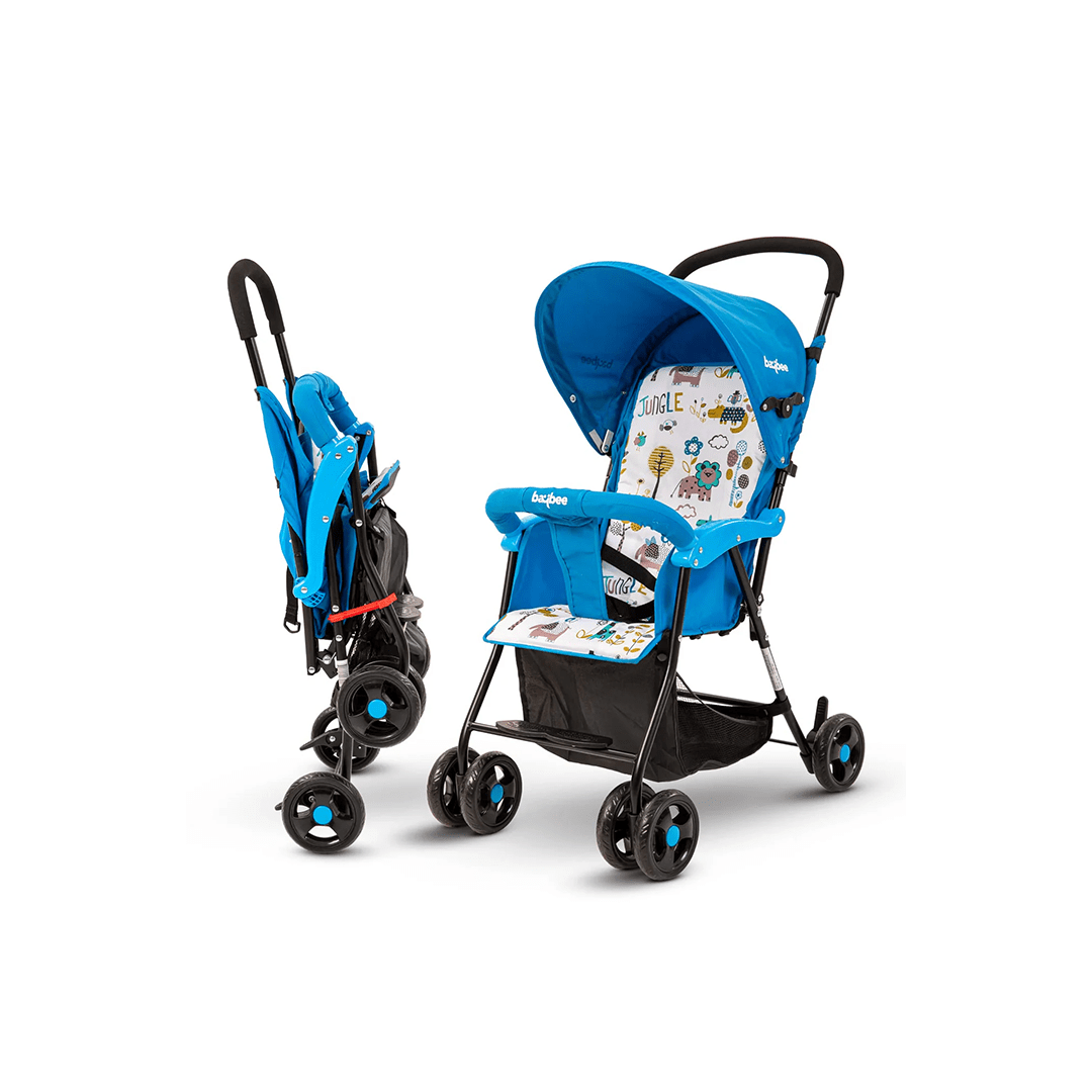 Baybee Other Gears Baybee Tiny Baby Stroller Pram under 5 kgs for Kids, Foldable Baby Trolley with 2- Adjustable Positions, 3 Point Safety Belt, Baby Travel Pram , LightWeight Travel Stroller for Kids with Canopy & Parent Handle