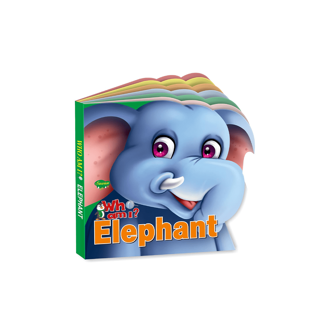 Sawan Books Sawan Presents 'Who Am I' Elephant | Die-Cut Shape Board-Book