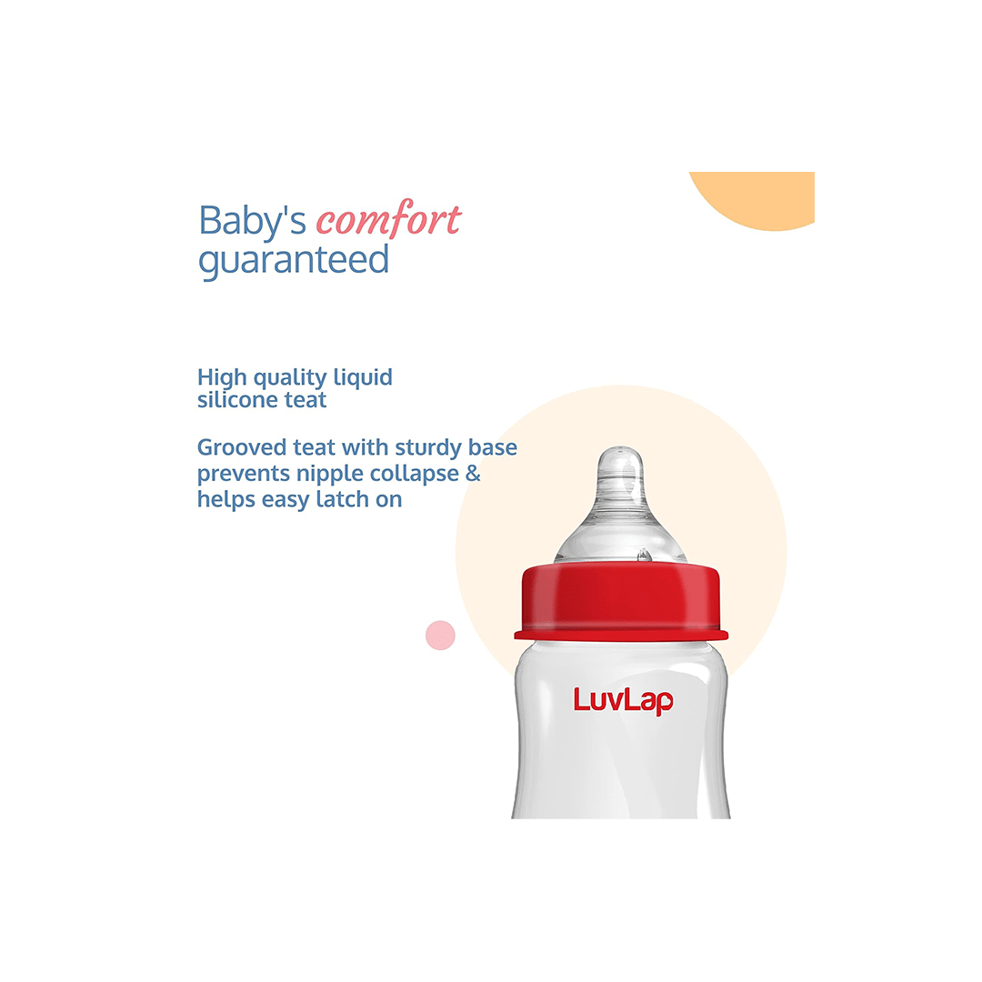 LuvLap Other Gears LuvLap Anti-Colic Wide Neck Natura Flo Baby Feeding Bottle, 150ml