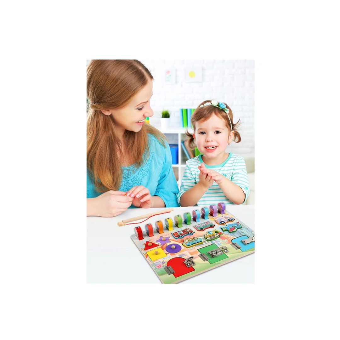 Extrokids Wooden Fishing Busy Board (2 Years+): Developments Toys For Little Ones in India