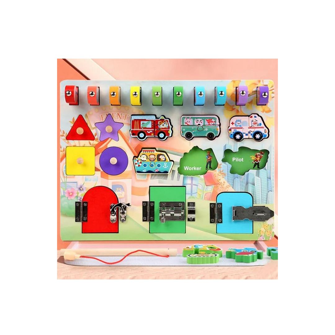 Extrokids Wooden Fishing Busy Board (2 Years+): Developments Toys For Little Ones in India