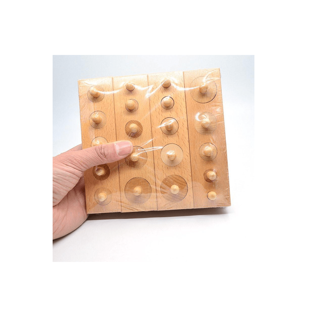 Extrokids Toys Extrokids Wooden Montessori Sensorial Material Family Set Mini Knobbed Cylinder Blocks (2 Years+)