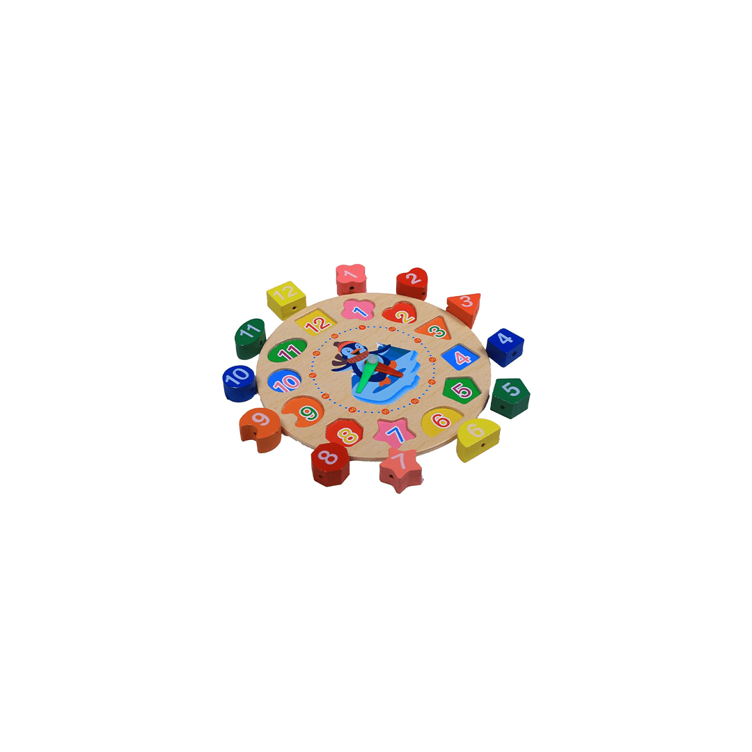Extrokids Toys Extrokids Wooden Seton Clock For Toddler With Lacing (1 - 6 Years)