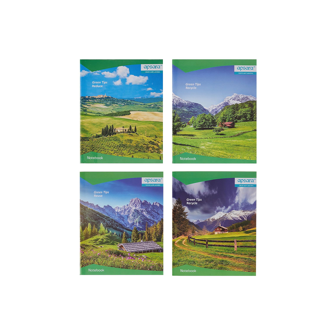 Apsara Small size Softbound Notebook |19 CM x 15.5 CM | Maths Unruled | GSM 56 | Use For School & College Students and Professionals | Covers May Differ | Pack of 10 Books