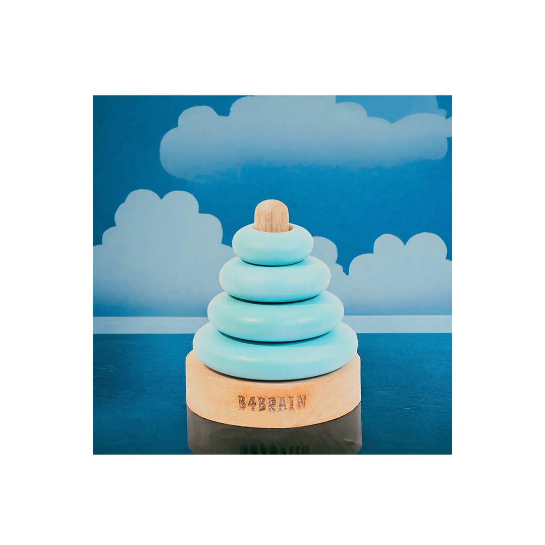 B4 Brain Wooden Ring Stacking Toys For Kids - (2 Years+)